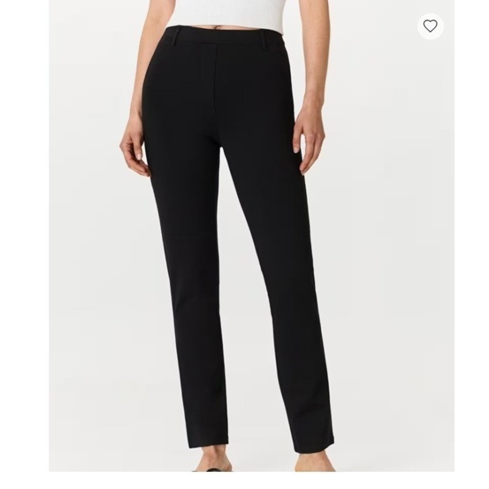 Quince Ultra Stretch Ponte Straight Leg Pants Black Petite 28 Inseam Small
